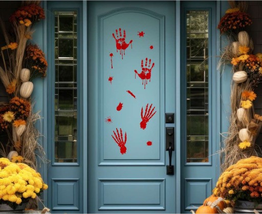 Samolepiace nálepky Krvavé stopy Halloween Jednoduchá aplikácia