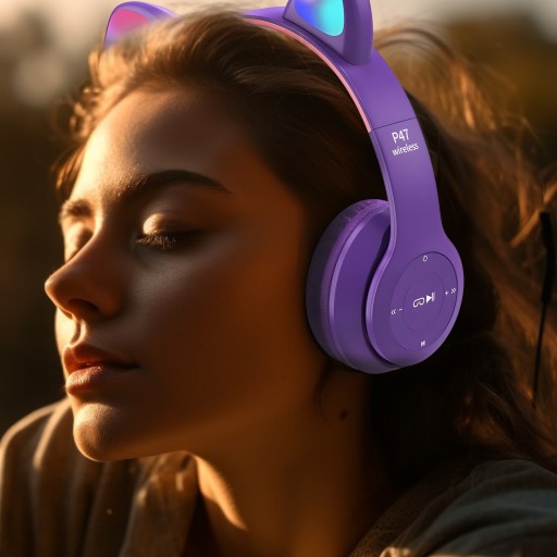 SLÚCHADLÁ PRE DETI BLUETOOTH MAČACIE UŠI MAČKA LED RGB MIKROfón do uší