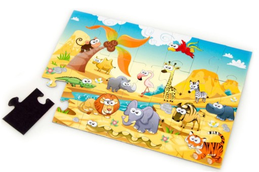 Magnetické puzzle bloky magnet SAFARI 21 EL