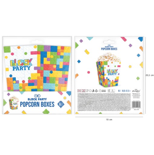 POPCORN BOXY PÁRTY BLOKY 12,5X8,5 6 KS