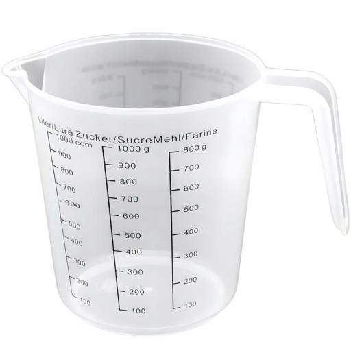 KUCHYŇSKÝ ODMERNÝ hrnček S ODBORNÝM džbánom ODMERA 1L