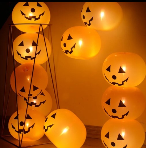 Svietiaci balónik LED PUMPKIN na Halloween - 1 ks