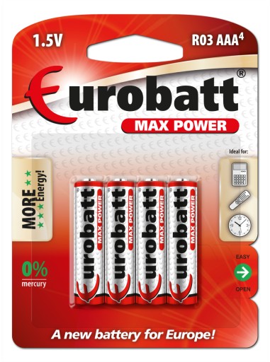 ALKALICKÉ PLUS BATÉRIE! 4ks EUROBATT AA 1,5V LR06 R6 SILNE ALKAL