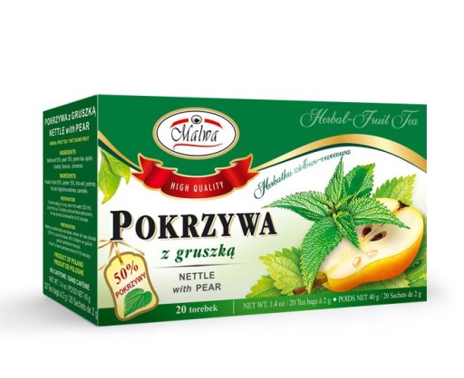 MALWA ČAJ BYLINKOVÝ ČAJ ŽIHĽAVA S HRUŠKOU 20TB