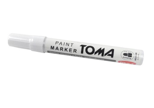 Metal Tire Marker Biely značkovač TOMA s plsteným hrotom
