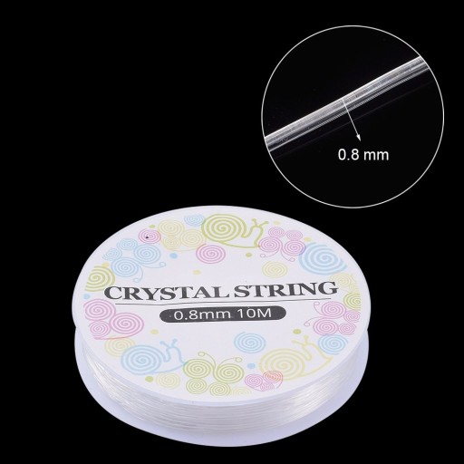 Elastická gumička so silikónovou niťou na náramky, bezfarebná 0,8 mm, 10 m/ cievka