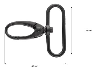 Lobster Clasp Prívesok na kľúče pre kabelku Taška Batoh Pevná čierna 38 mm