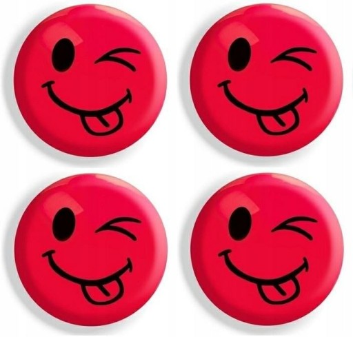 TETIS SMILE MAGNETY NA CHLADNIČKU 4 KS. 40 mm ČERVENÁ
