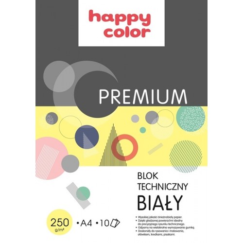 Technický blok A4 250G biela Happy Color