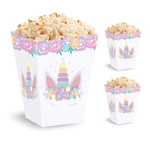 POPCORN KRABIČKY NARODENINOVÉ JEDNOROŽCE 3 kusy