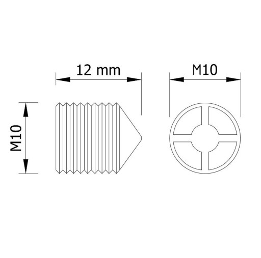11.166 barelový konektor fi 16 mm pre nábytok M6 1 ks