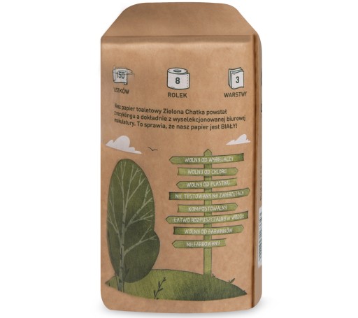 3-VRSTVOVÝ EKOLOGICKÝ TOALETNÝ PAPIER 8 KS GREEN HOUSE