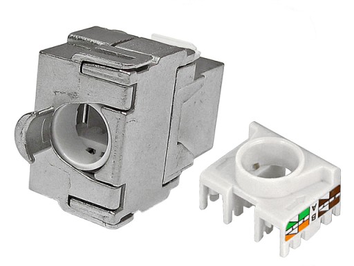 RJ45/8P8C zásuvka cat.5E STP typ obrazovky KEYSTONE beznástrojové LSA kontakty