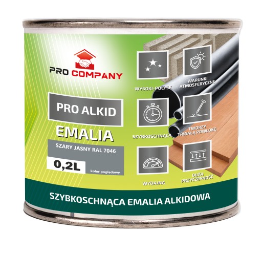 PRO ALKID rýchloschnúci alkydový email 0,2l svetlošedá RAL 7046