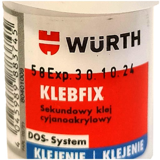 SUPER RÝCHLE sekundové lepidlo na gumu, plast, kov, TRANSPARENT WURTH 5ml