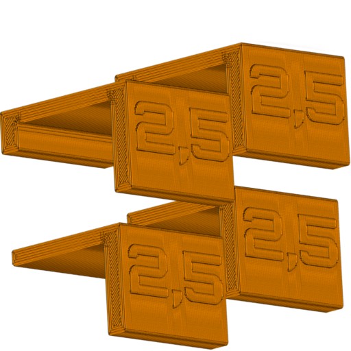 4x Dištančné podložky na nastavenie čiel 2,5mm 4ks ORANŽ