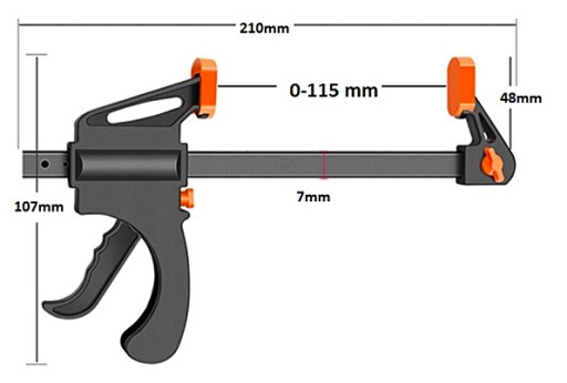 TESÁRSKA SVORKA JEDNORUČNÁ RÚČKA 115MM N5G16