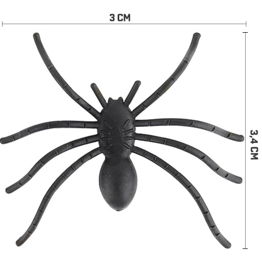 10x SPIDER HALLOWEENSKÉ DEKORATÍVNE PAVÚKY UMELÉ ČIERNA SCARY 3,4x3 CM
