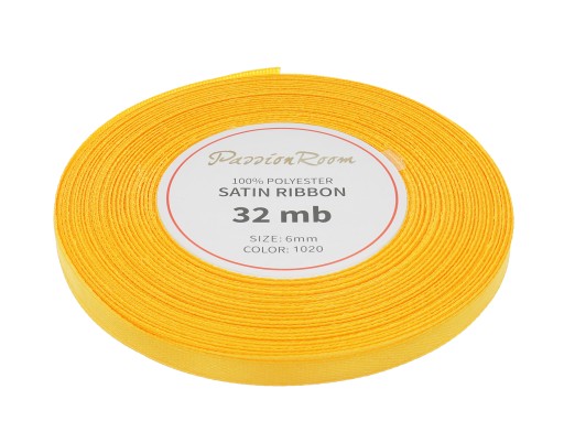 SATÉNOVÁ STUHA NA VEĽKONOČNÚ DEKORÁCIU 6MM 32MB TMAVO ŽLTÁ