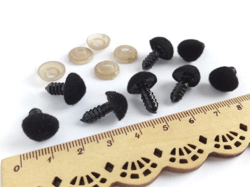 12 mm príchytka pre maskotov, semiš, čierna