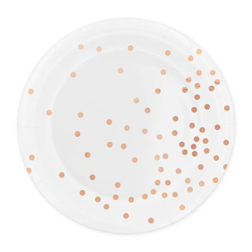 Sada šálok a tanierov Rose Gold Dots 12 ks