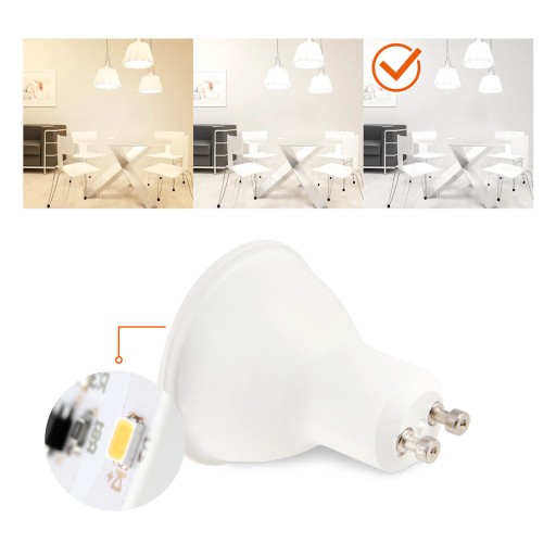 GU10 7W LED žiarovka, studená biela, 600lm
