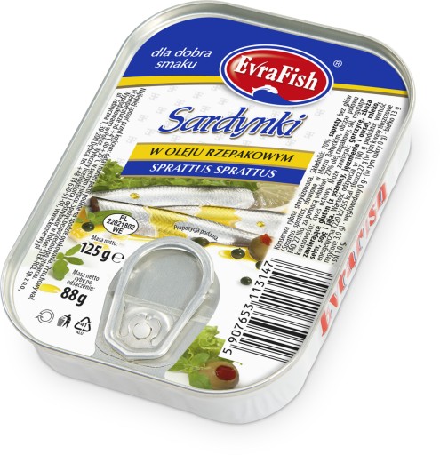 Evrafish Sardinka v repkovom oleji 125g