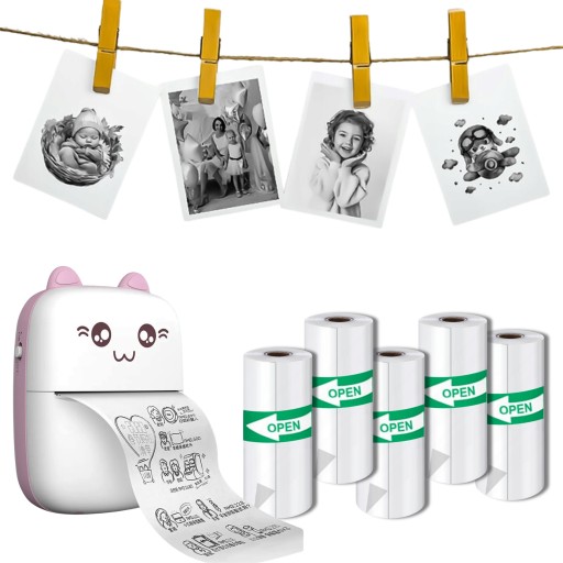 Samolepiaci papier pre termorolky DRUKUS KAZETY do MINI TLAČIARNE 5x
