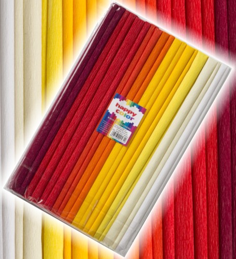 SADA krčkavého hodvábneho papiera Happy Color, teplé farby, 10 kusov