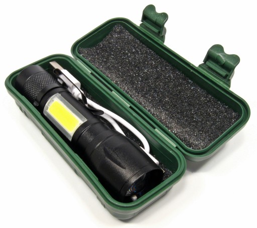 Malá taktická LED COB USB baterka