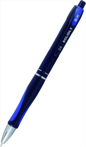 SOLIDLY výsuvné guľôčkové pero 0,5 mm mix modré