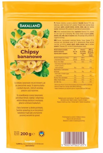 Banánové lupienky Bakalland 200 g