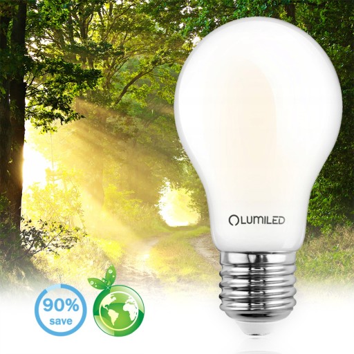 E27 A60 LED žiarovka 8W = 75W 1055lm 4000K Neutral White MILK FILAMENT