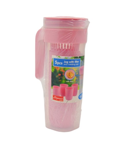 RUŽOVÉ PIKNIKOVÉ SET HRNÍČKY + FILTRAČNÝ džbán