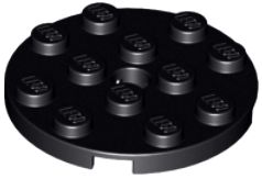 LEGO okrúhly tanier 4X4 ČIERNA 60474 2 KS