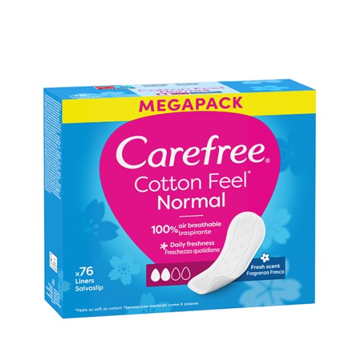 CAREFREE Cotton Fresh hygienické vložky svieža vôňa 76 ks