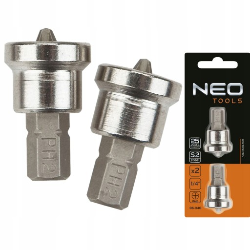 NEO SKRUTKOVACIE HROTY OCEL PH2 X 25 MM 2 KS NA DOSKY 06-040