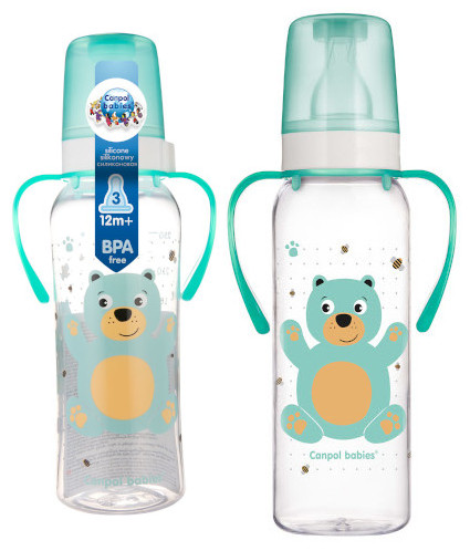 Canpol Fľaša úzka 250ml ROZTOMNÉ ZVIERATKÁ