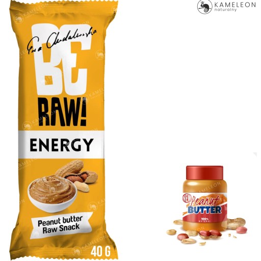 BeRAW! ENERGY Energetická tyčinka bez cukru, arašidové maslo, 40 g