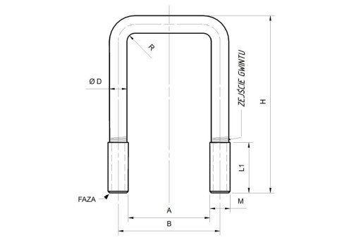U-skrutka typu C M6 x 49x90 (1 1/2