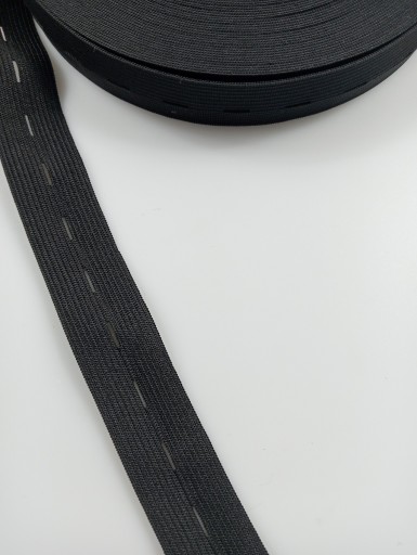 šitie gumená pletená elastická páska s otvormi 25 mm 2,5 cm 1 meter čierna