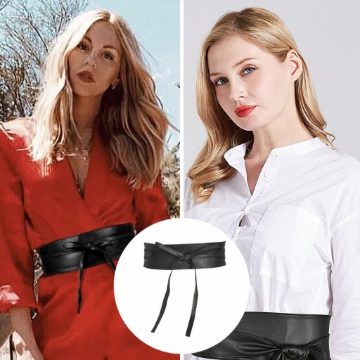 ŠIROKÝ DÁMSKY ČIERNY EKO KOŽENÝ KOŽENÝ OPASOK