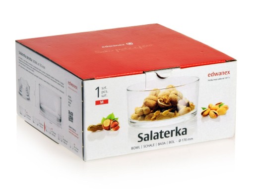 Edwanex GYROS sklenená šalátová misa, rovná misa, 17 cm