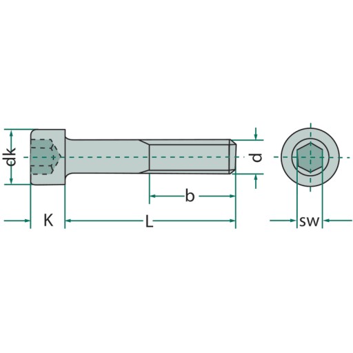 Skrutka imbus 3/8 palca 19 mm 12,9 DIN 912