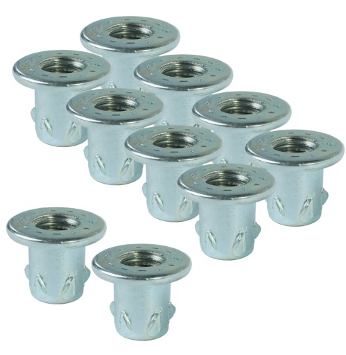 Zásuvka 10x M10 x 15 mm, tepaná nábytková vložka do dreva, nábytkové nožičky