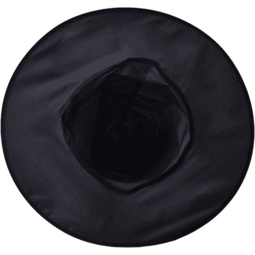 Vzorovaný čierny čarodejnícky klobúk pre halloweensky kostým s dlhými rukávmi