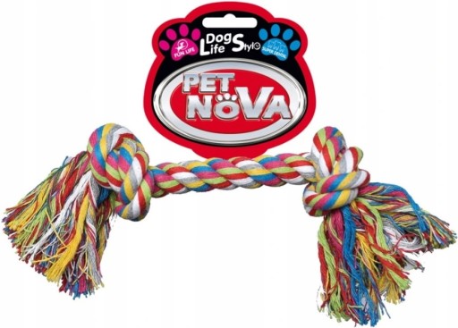 Hračka PET NOVA Bavlnené lano 2 uzly 20cm