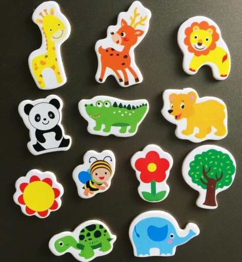 MAGNETY NA CHLADNIČKU ZVIERATKA KVET PRE DETI x12