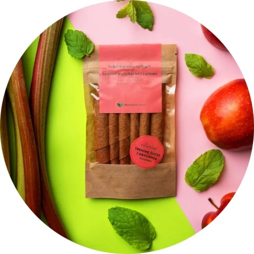Rebarborové rolky s nádychom mäty, prírodný luteín 50 g