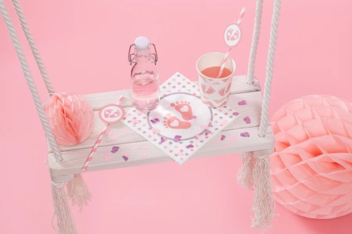 Ružové nožičky košíčkov Baptism Baby Shower